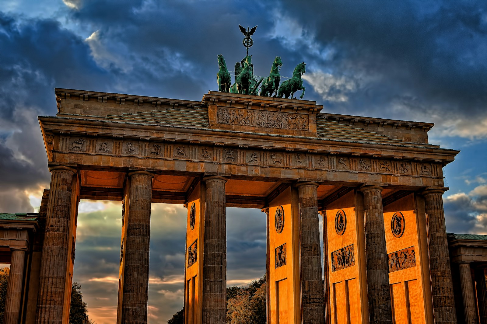 Brandenburg Gate in Berlin in evening light