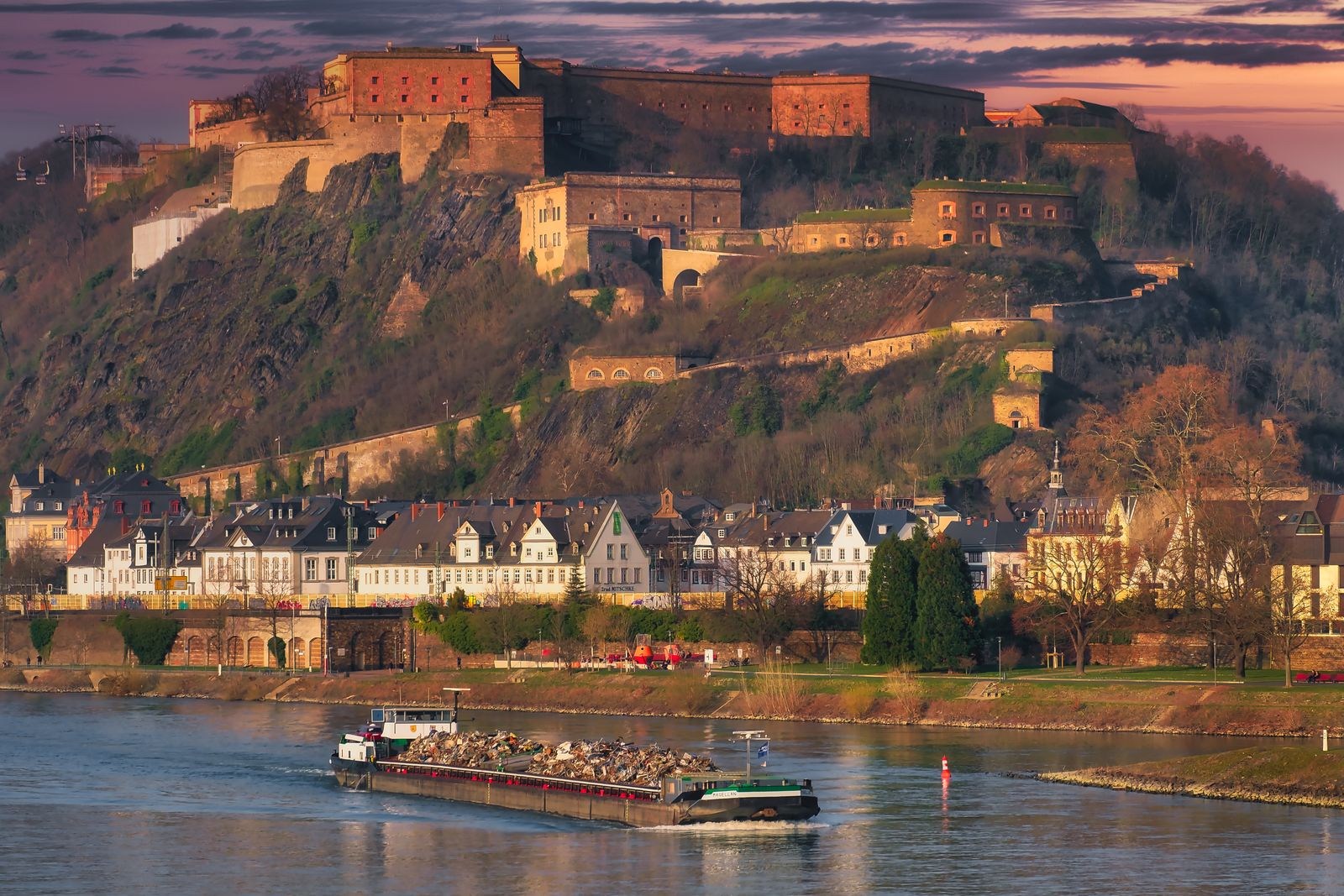Ehrenbreitstein Fortress above the Rhine at Koblenz