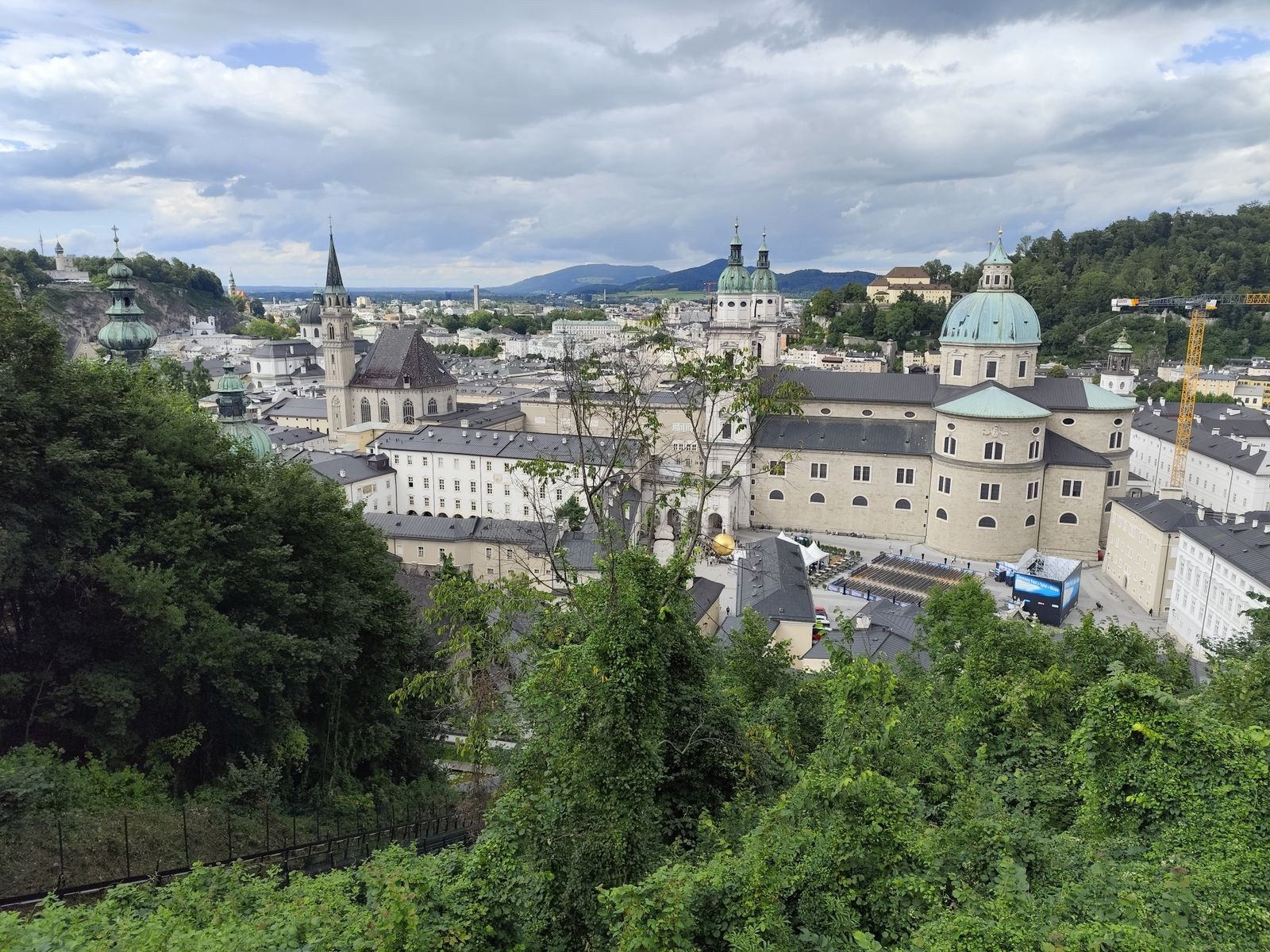 View over Salzburg rooftops and church towers