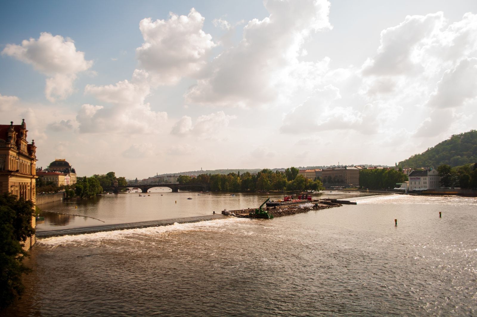 View of the Vltava and bridges in Prague