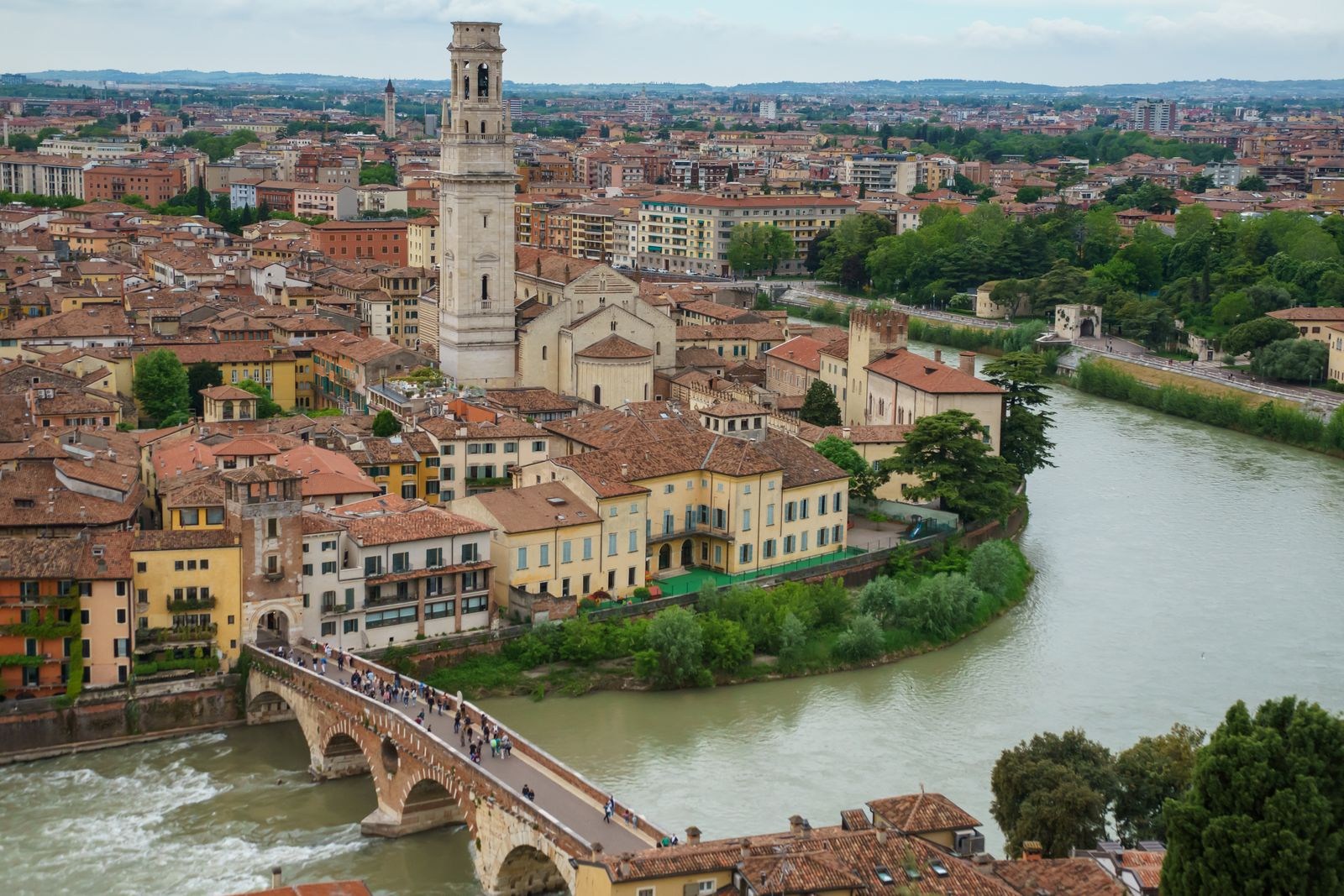 View over Verona and the bend in the Adige
