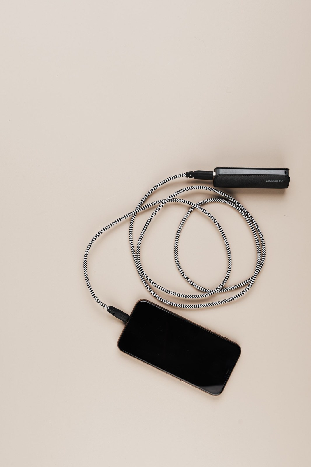 Phone connected to a power bank